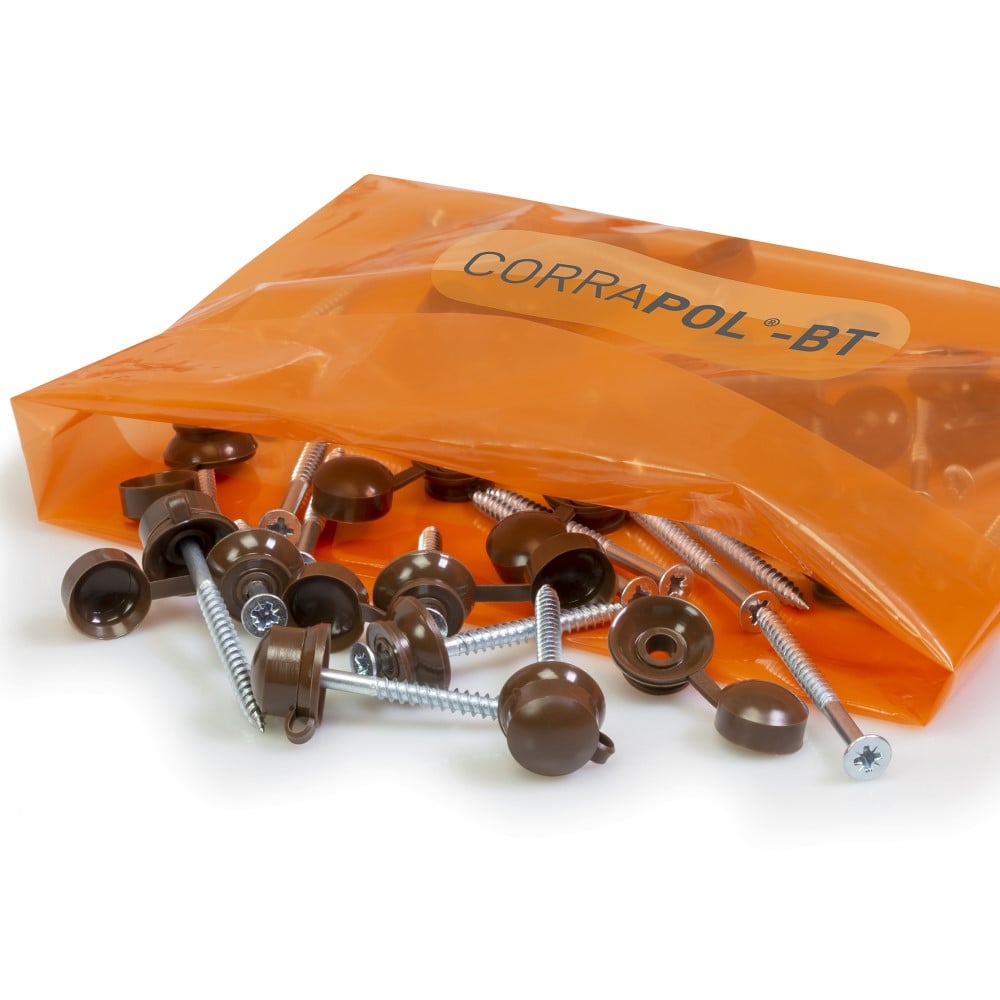 Corrapol BT Screw cap Fixings Pack of 50 (60mm | 20mm x 60mm)