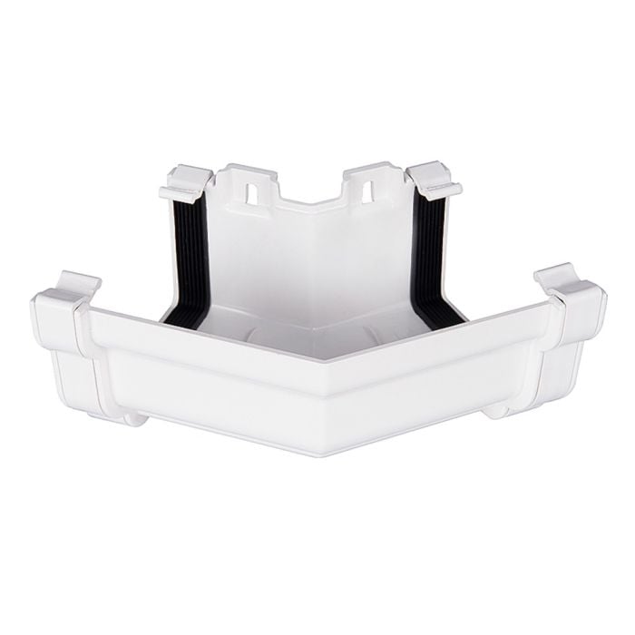 White 120mm Ogee 150 Degree External Angle