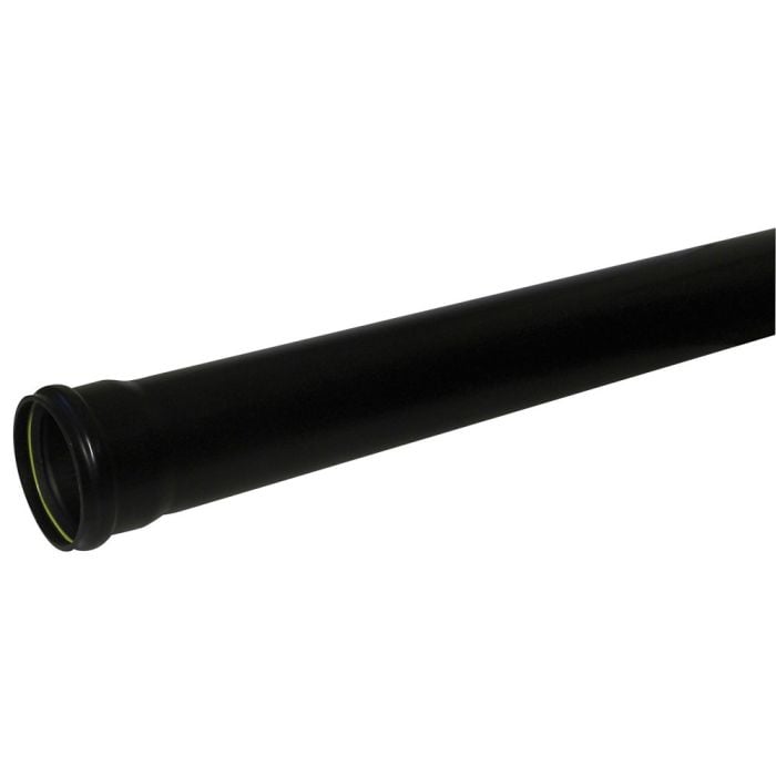 Black 110mm Single Socket Pipe (3m)