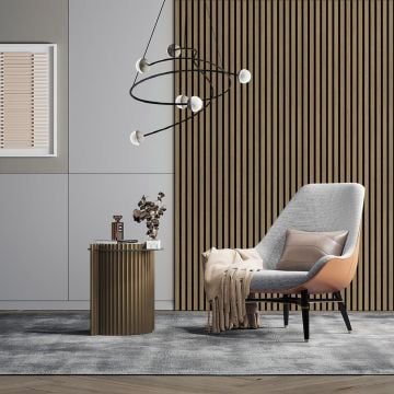 Elegant Oiled Oak Slat Wall Panel Sample