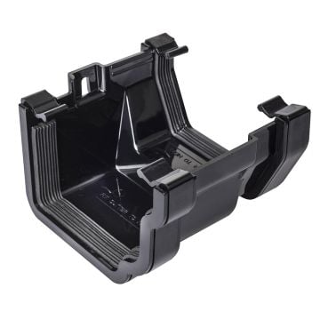 Black 117mm Square to Ogee Right Hand Gutter Adaptor 