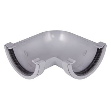 Grey 112mm Half Round 90 Degree Angle