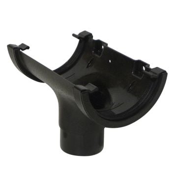 Cast Iron Effect 112mm Half Round Gutter to 68mm Round Downpipe Running Outlet 