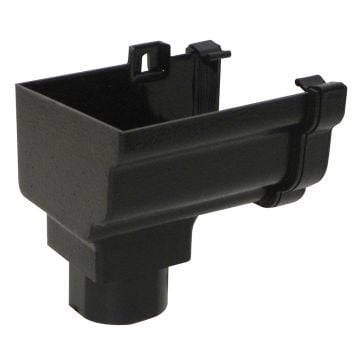 Cast Iron Effect 120mm Ogee Gutter to 68mm Round or 65mm Square Downpipe Left Hand Stopend Outlet 