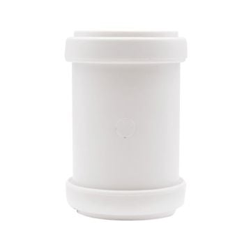 White 32mm Push Fit Double Socket Coupler (Kayflow)