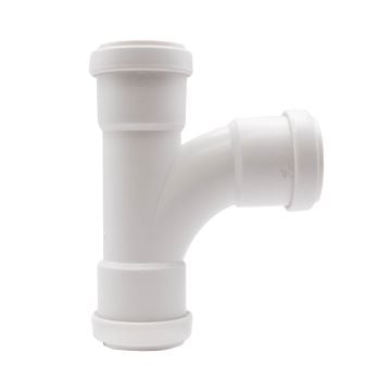 White 40mm Push Fit Triple Socket 88 Degree Swept Branch (Kayflow) 