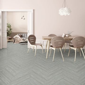 Herringbone Owsten Grey LVT Plank Flooring