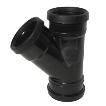 110mm Pipe Triple Socket 45 Degree Branch (Black)