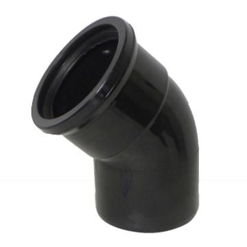 Black 110mm Pipe Single Socket 45 Degree Bend