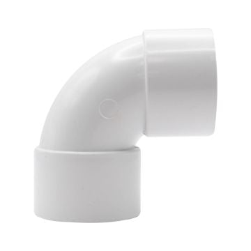 White 32mm Solvent Weld Double Socket 88 Degree Swept Bend (Kayflow)