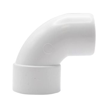 White 32mm Solvent Weld Single Socket 88 Degree Swept Bend (Kayflow)