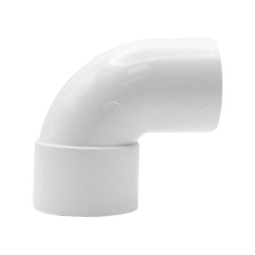 White 40mm Solvent Weld Single Socket 88 Degree Swept Bend (Kayflow)