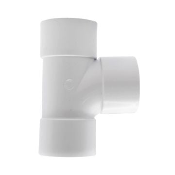 White 40mm Solvent Weld Triple Socket 88 Degree Swept Branch (Kayflow)