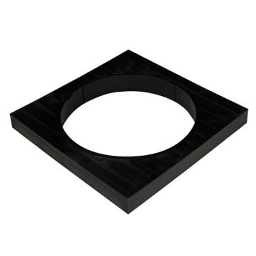 Black 110mm Underground Circular to Square Gully Grid Adapter (Kayflow)