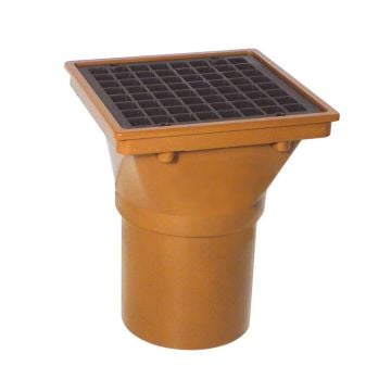 Terracotta 110mm Underground Square Hopper with Grid