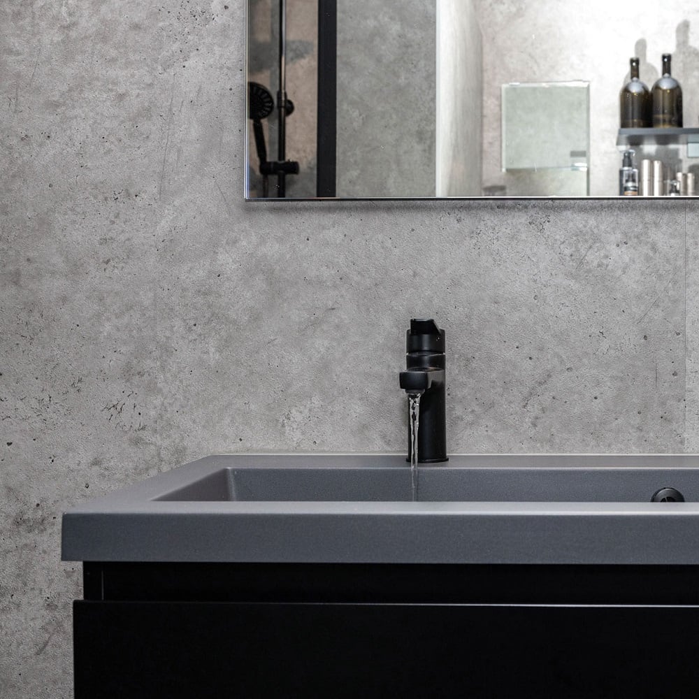 Grey Concrete ZX Solid Bathroom Wall Panel Grey Concrete ZX Solid Bathroom Wall Panel