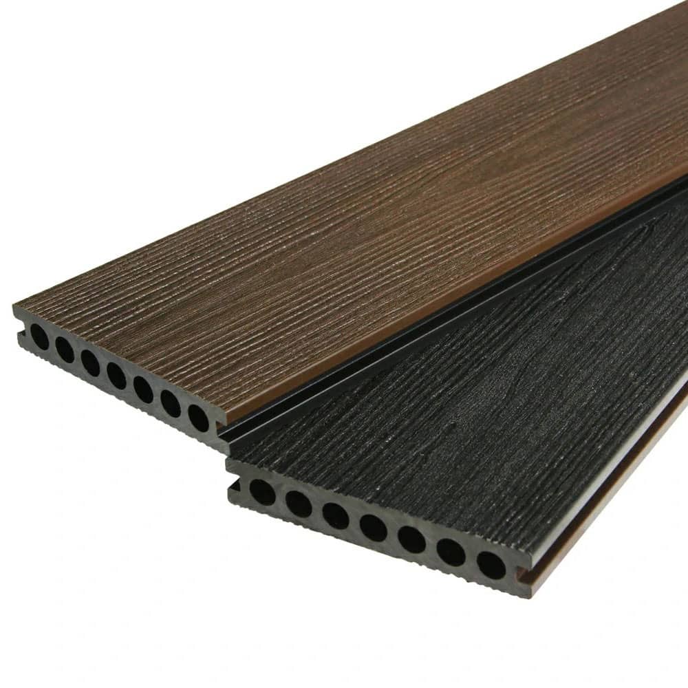 Ecodek Revive Reversible Composite Decking – Walnut/Black – 3.6m Ecodek Revive Reversible Composite Decking – Walnut/Black – 3.6m
