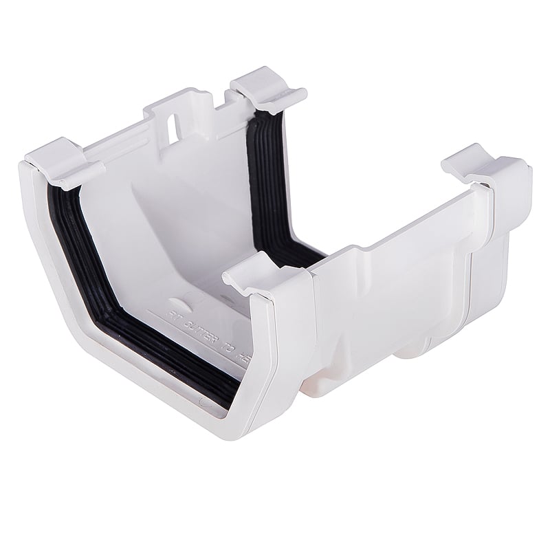 White 117mm Square To Cast Iron Ogee Left Hand Gutter Adaptor (Kayflow) White 117mm Square To Cast Iron Ogee Left Hand Gutter Adaptor (Kayflow)