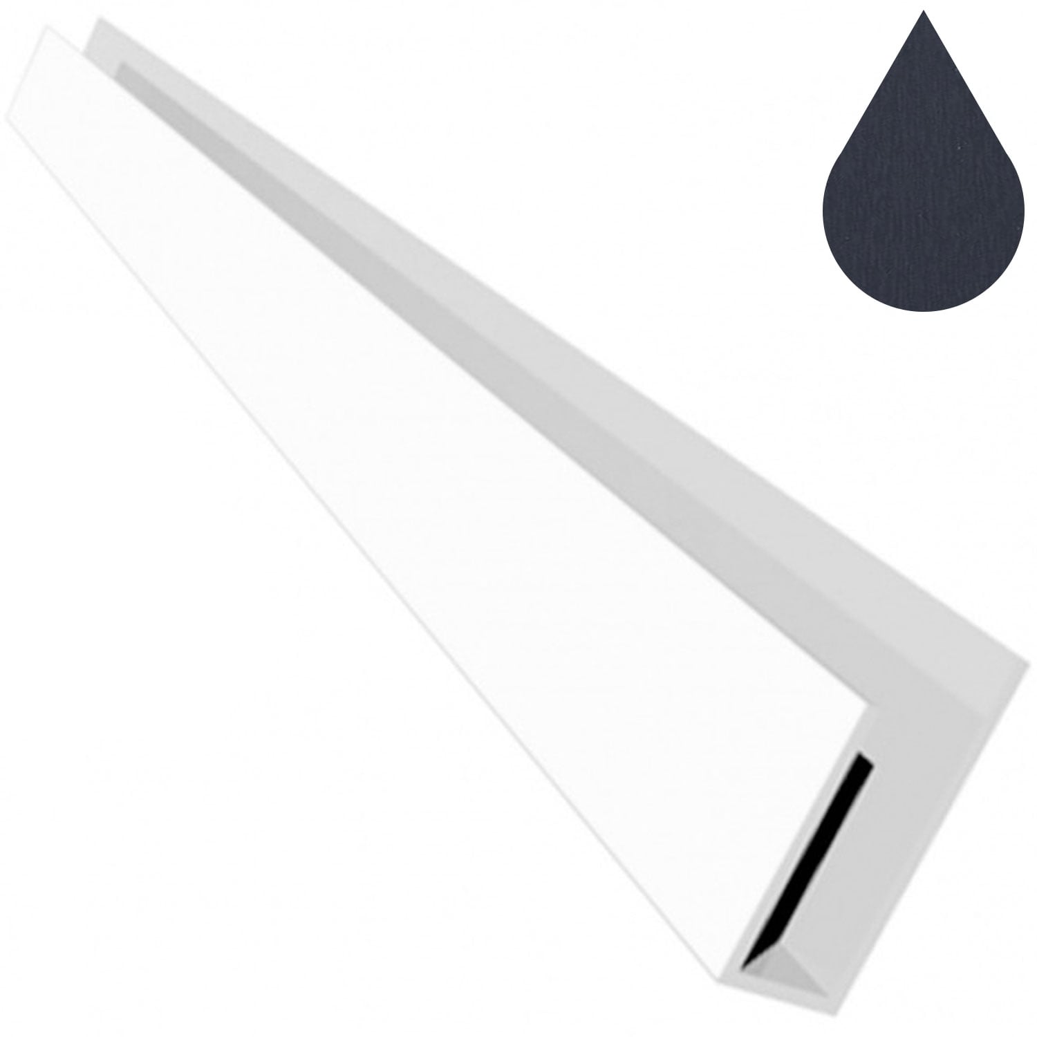 Anthracite Grey Woodgrain Flat Fixing Channel 5m (9mm boards) Anthracite Grey Woodgrain Flat Fixing Channel 5m (9mm boards)