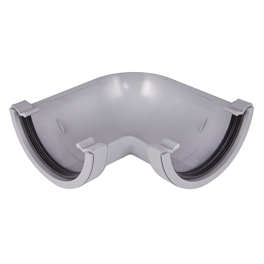 Grey 112mm Half Round 90 Degree Angle Grey 112mm Half Round 90 Degree Angle