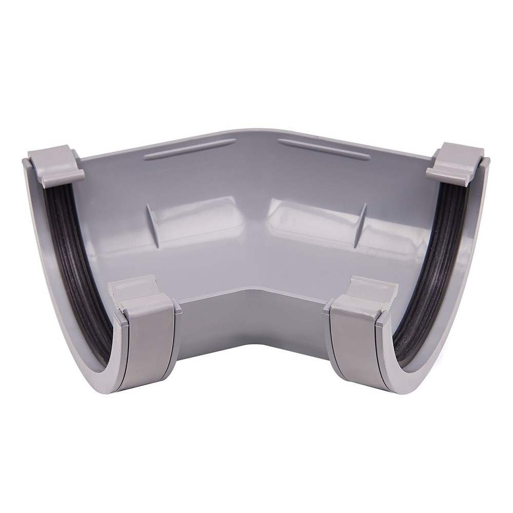 Grey 112mm Half Round 135 Degree Angle 