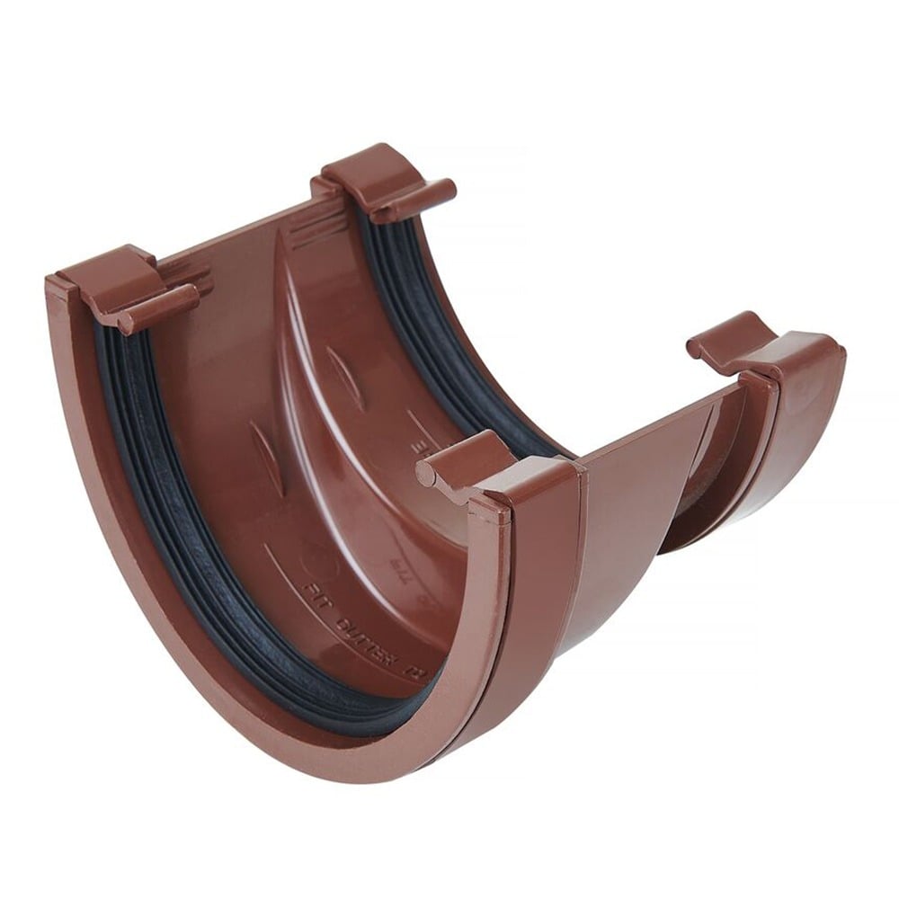 Brown 112mm Half Round To 114mm Deep Gutter Adaptor Brown 112mm Half Round To 114mm Deep Gutter Adaptor