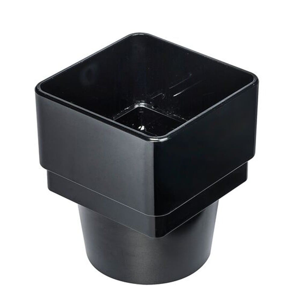 Black 65mm Square to 68mm Round Downpipe Adaptor Black 65mm Square to 68mm Round Downpipe Adaptor