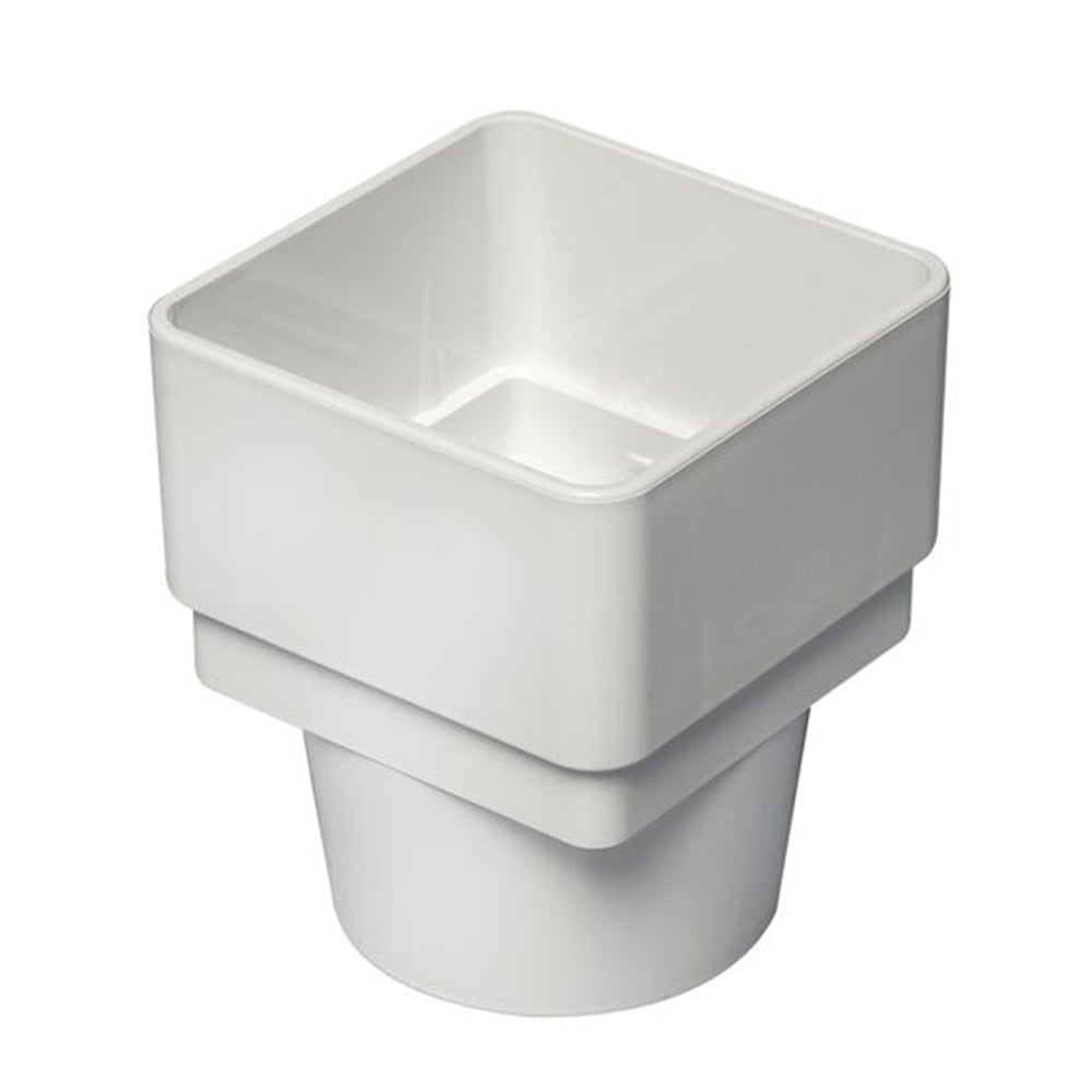 White 65mm Square to 68mm Round Downpipe Adaptor White 65mm Square to 68mm Round Downpipe Adaptor