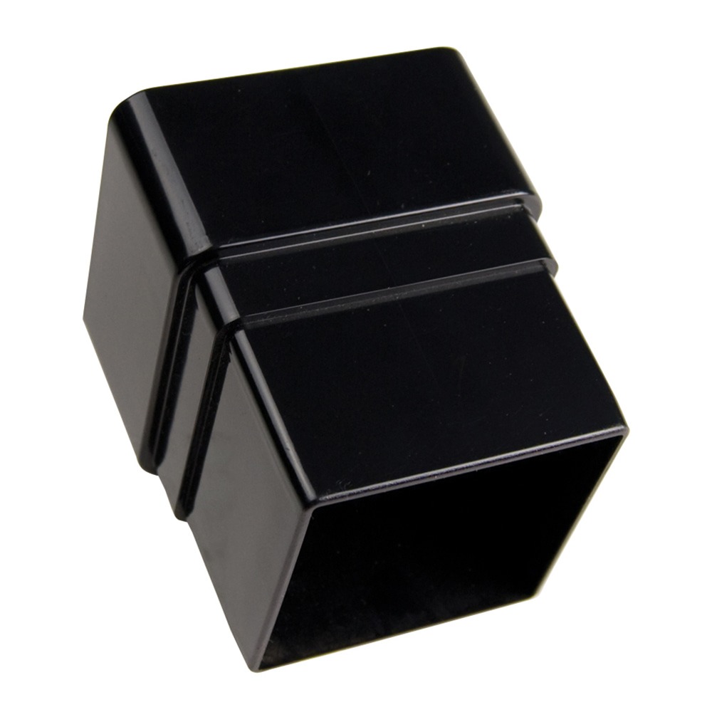 Black 65mm Square Downpipe Socket 