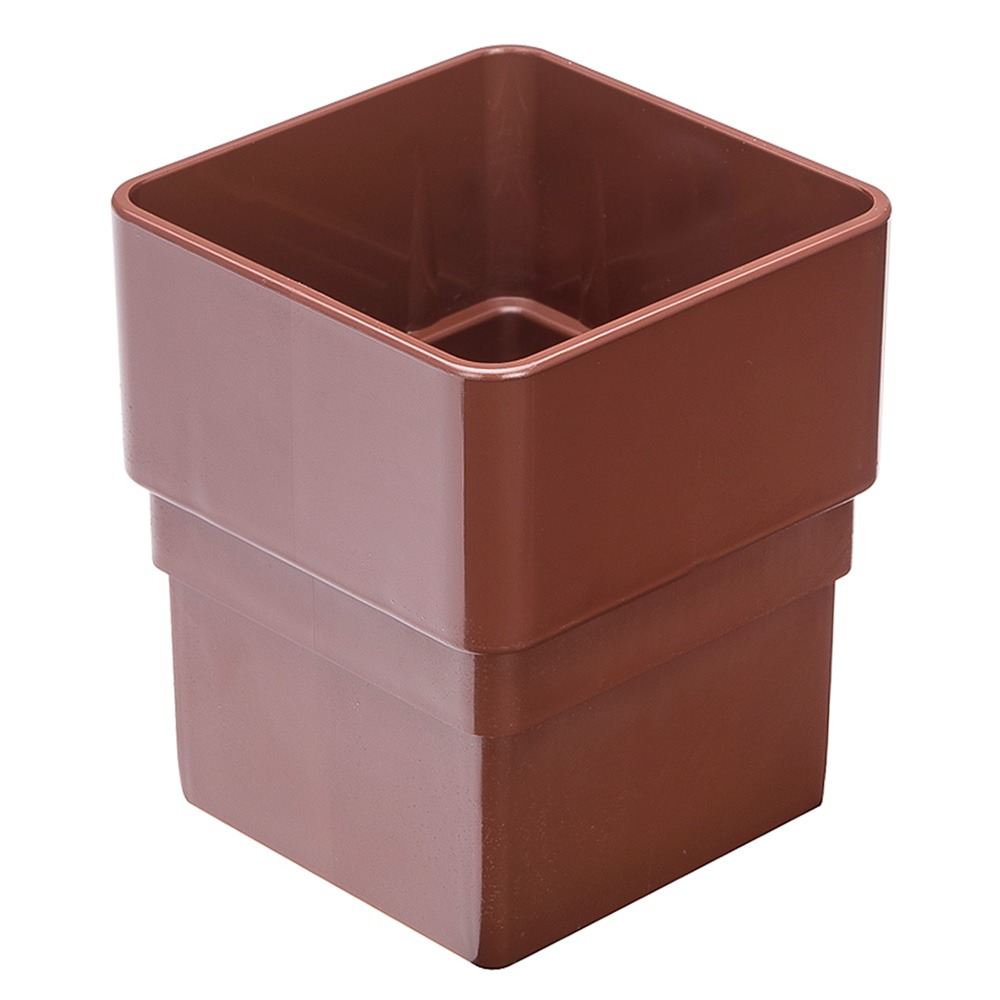 Brown 65mm Square Downpipe Socket 