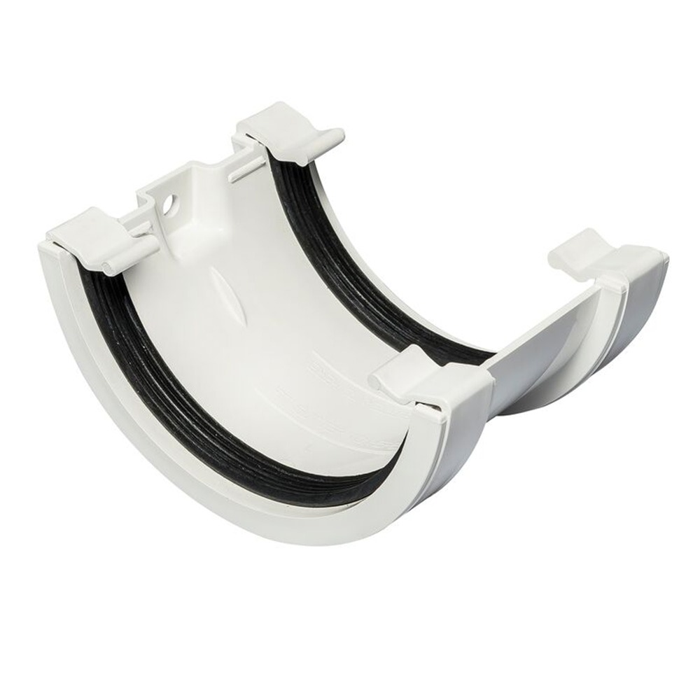 White 112mm Half Round Union Bracket 