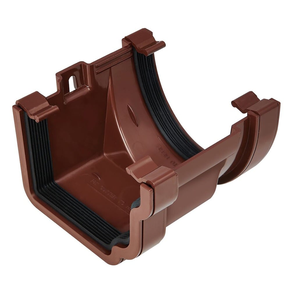Brown 120mm Ogee to 114mm Deep Right Hand Gutter Adapter Brown 120mm Ogee to 114mm Deep Right Hand Gutter Adapter