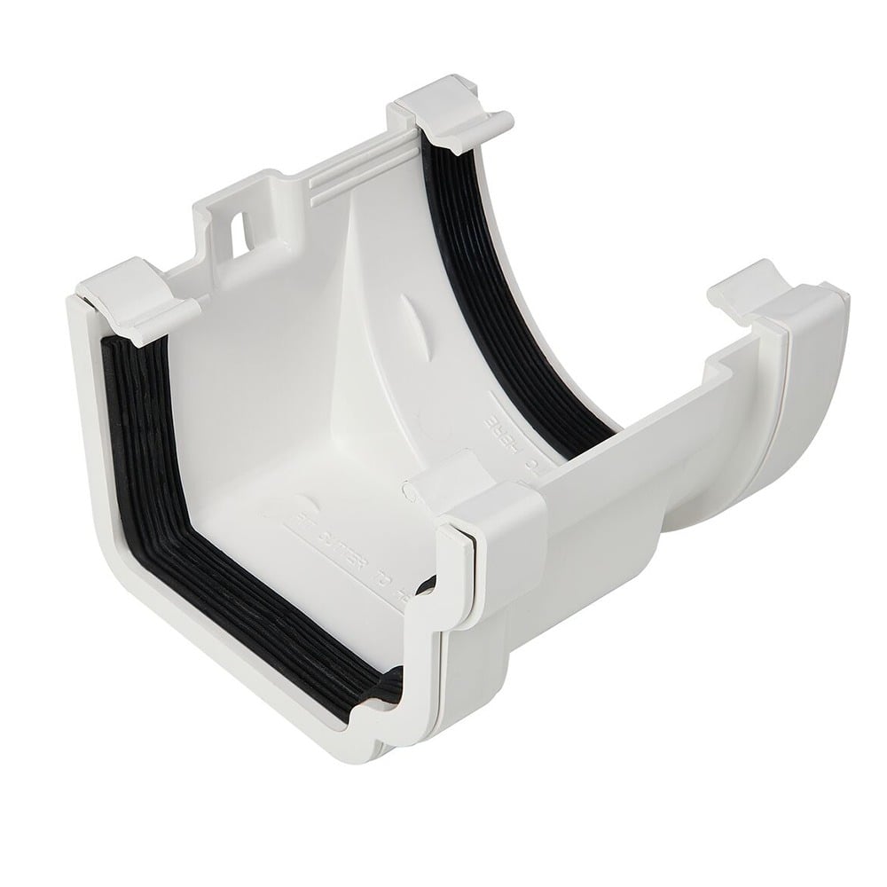 White 120mm Ogee to 114mm Deep Right Hand Gutter Adapter White 120mm Ogee to 114mm Deep Right Hand Gutter Adapter
