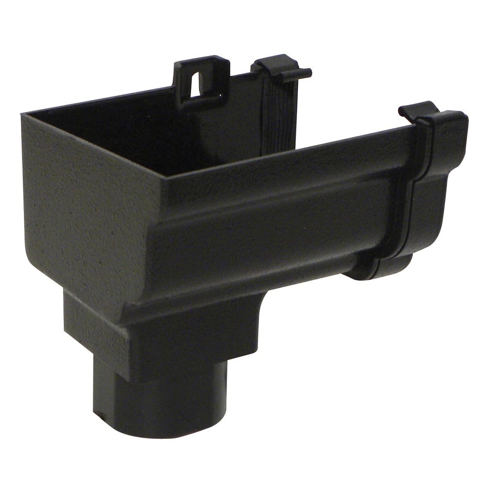 Cast Iron Effect 120mm Ogee Gutter to 68mm Round or 65mm Square Downpipe Left Hand Stopend Outlet Cast Iron Effect 120mm Ogee Gutter to 68mm Round or 65mm Square Downpipe Left Hand Stopend Outlet
