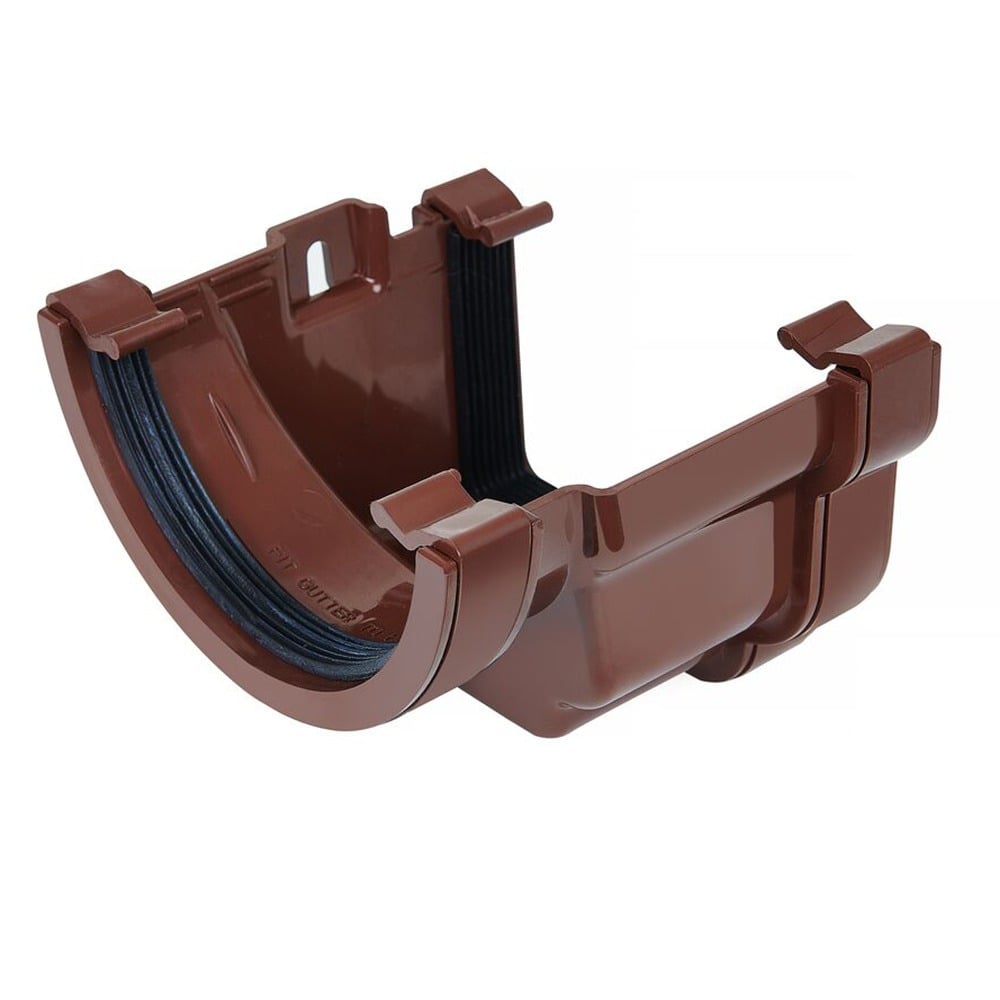 Brown 112mm Half Round To 120mm Ogee Right Hand Gutter Adaptor Brown 112mm Half Round To 120mm Ogee Right Hand Gutter Adaptor