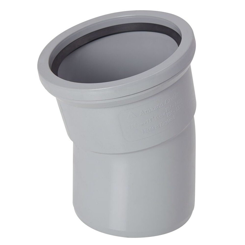15 Degree Soil Single Socket Bend (Grey) 15 Degree Soil Single Socket Bend (Grey)