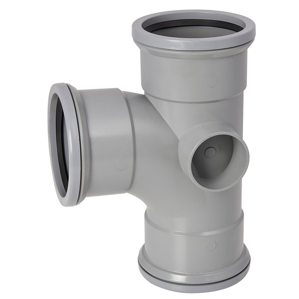 90 Degree Triple Socket Soil Branch (Grey)