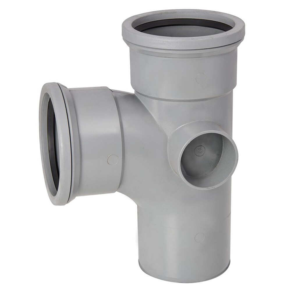 90 Degree Double Socket Soil Branch (Grey)