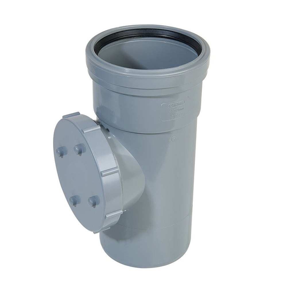 110mm Grey Straight Access Pipe (Single Socket) 110mm Grey Straight Access Pipe (Single Socket)