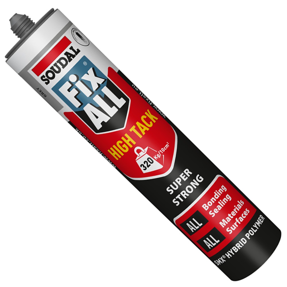 Grey Fix All High Tack Adhesive (290ml | 1 Per Pack | Soudal Fix All) Grey Fix All High Tack Adhesive (290ml | 1 Per Pack | Soudal Fix All)