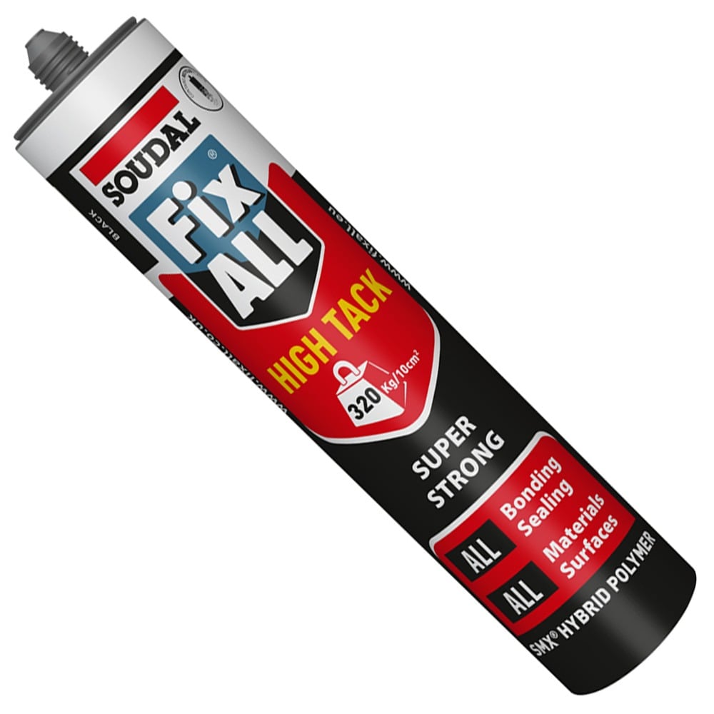 Black Fix All High Tack Adhesive (290ml | 1 Per Pack | Soudal Fix All) Black Fix All High Tack Adhesive (290ml | 1 Per Pack | Soudal Fix All)
