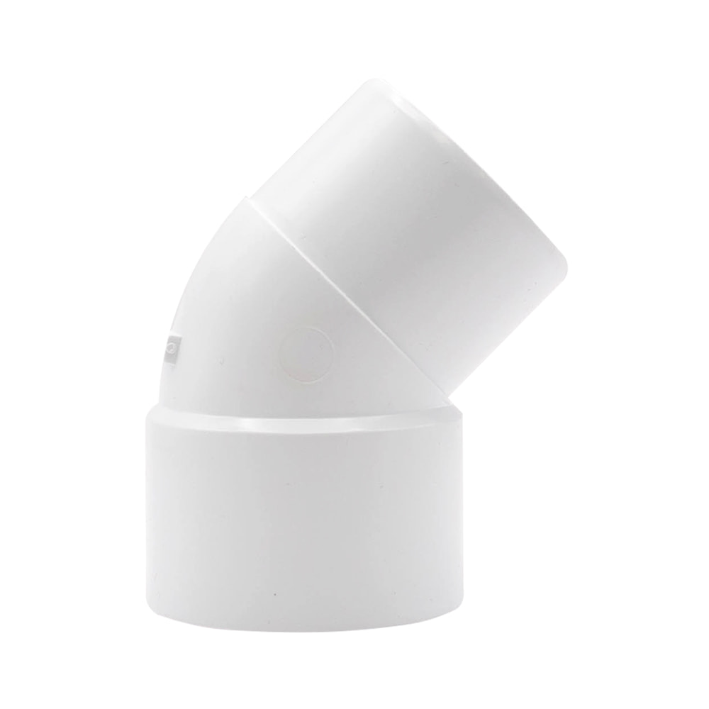 White 32mm Solvent Weld Single Socket 45 Degree Obtuse Bend (Kayflow)