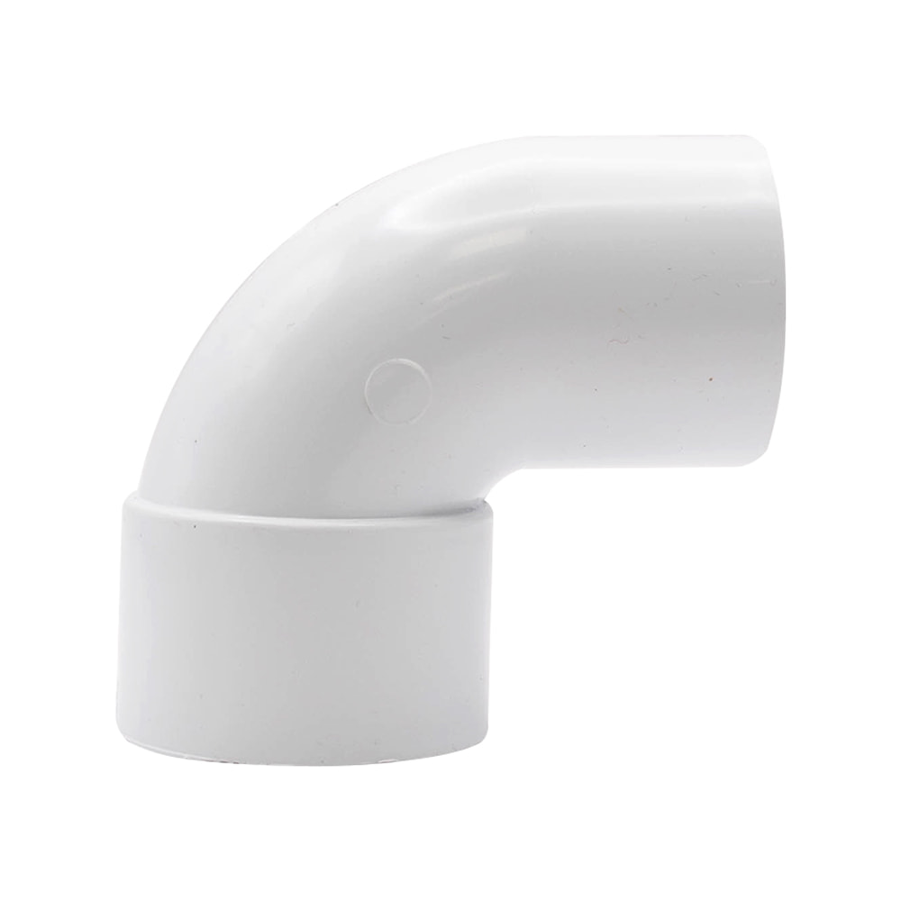 White 40mm Solvent Weld Single Socket 88 Degree Swept Bend (Kayflow)