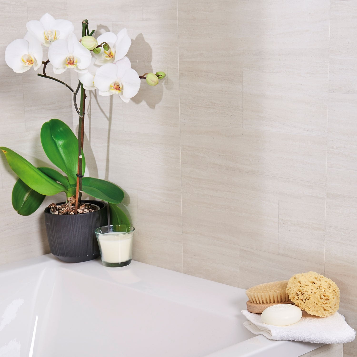 White Dune Marble 8mm Bathroom Panel Sample White Dune Marble 8mm Bathroom Panel Sample