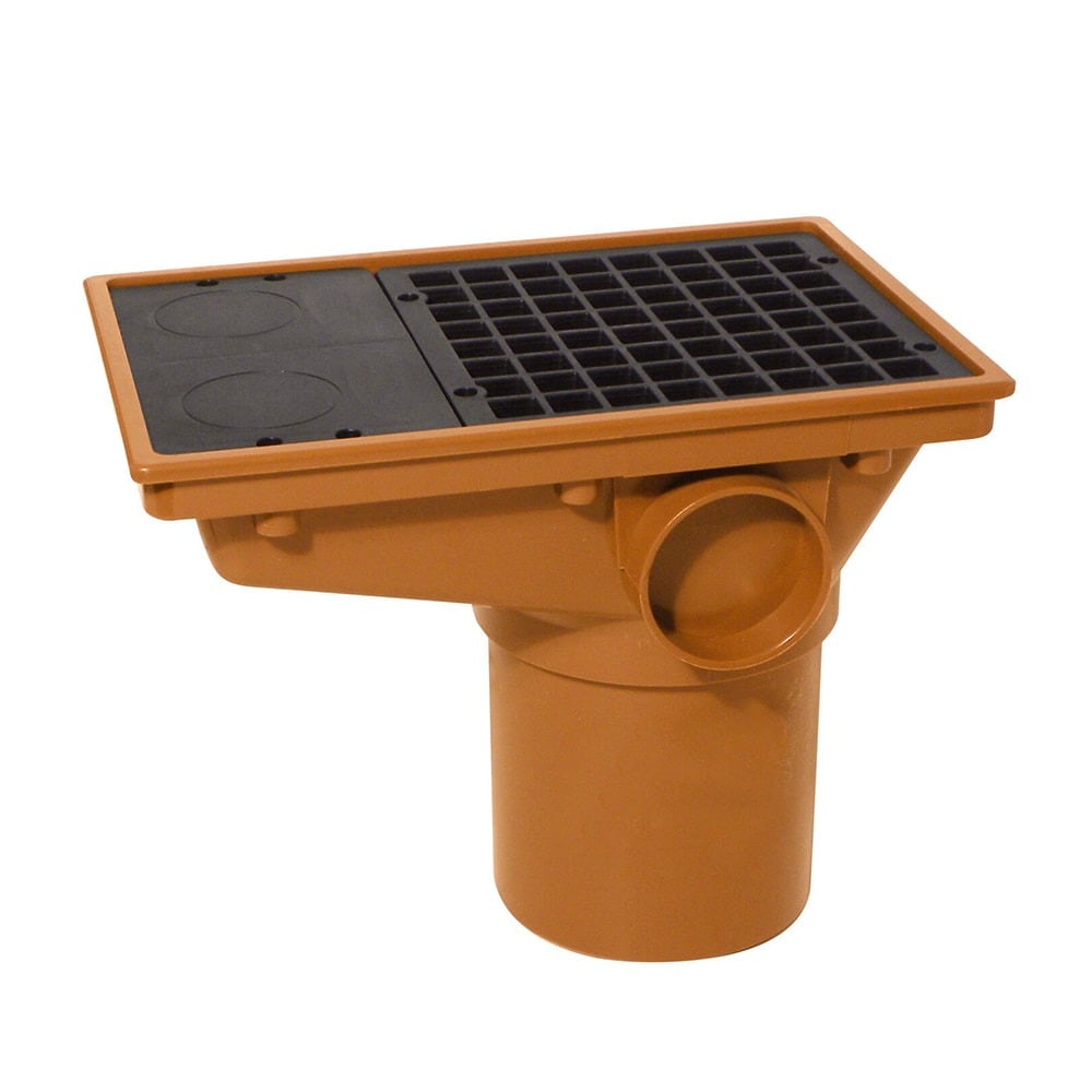 Terracotta 110mm Underground Rectangle Hopper with Grid Terracotta 110mm Underground Rectangle Hopper with Grid