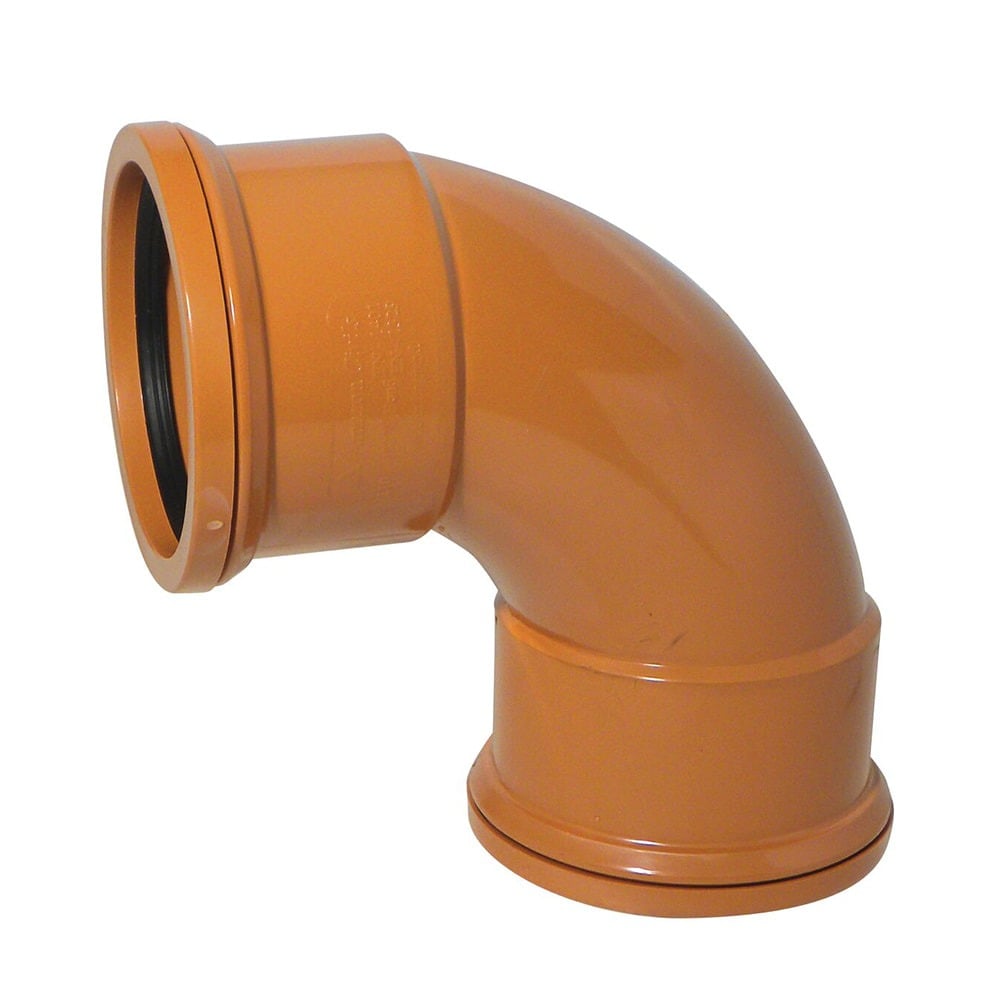 Terracotta 110mm Underground 90 Degree Double Socket Bend