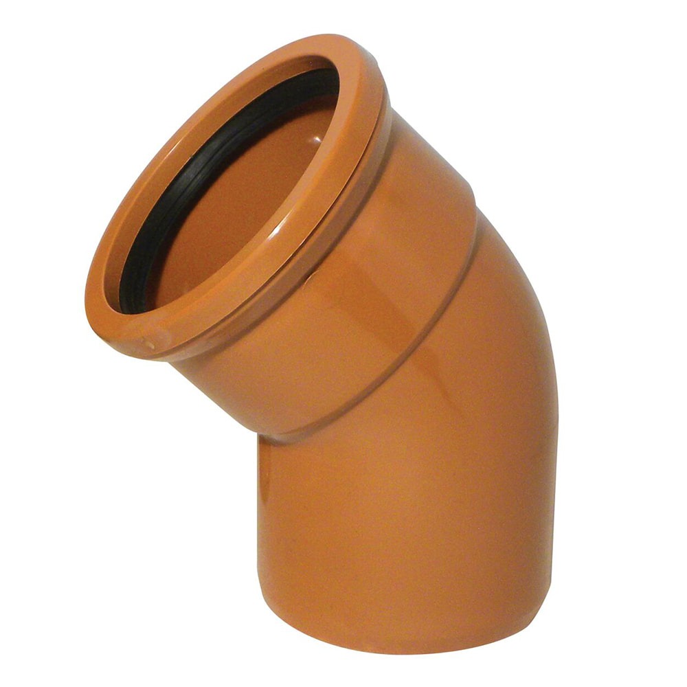 Terracotta 110mm Underground 45 Degree Single Socket Bend