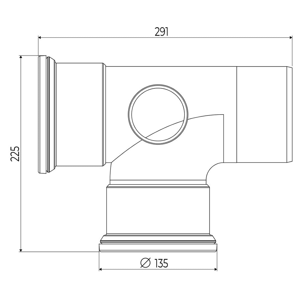 Terracotta 110mm Underground 90 Degree Double Socket Junction with