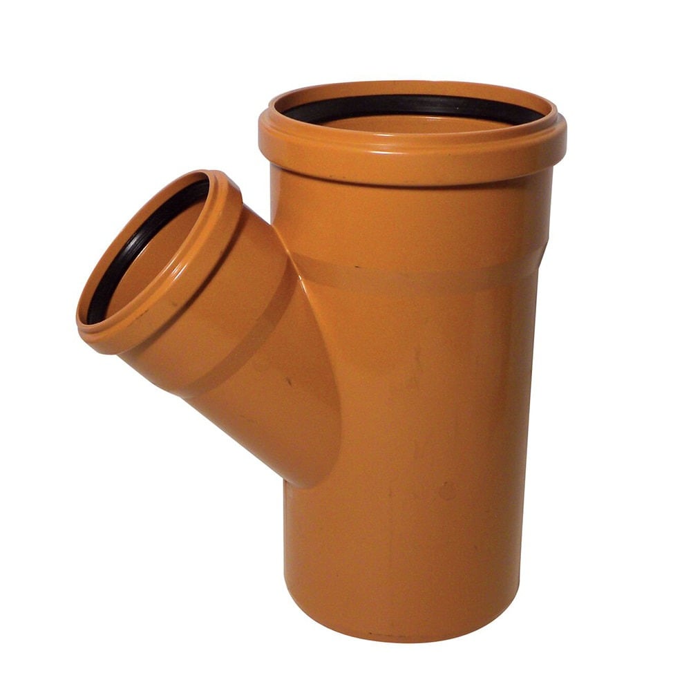 Terracotta 160mm x 110mm Underground 45 Degree Double Socket Junction Terracotta 160mm x 110mm Underground 45 Degree Double Socket Junction