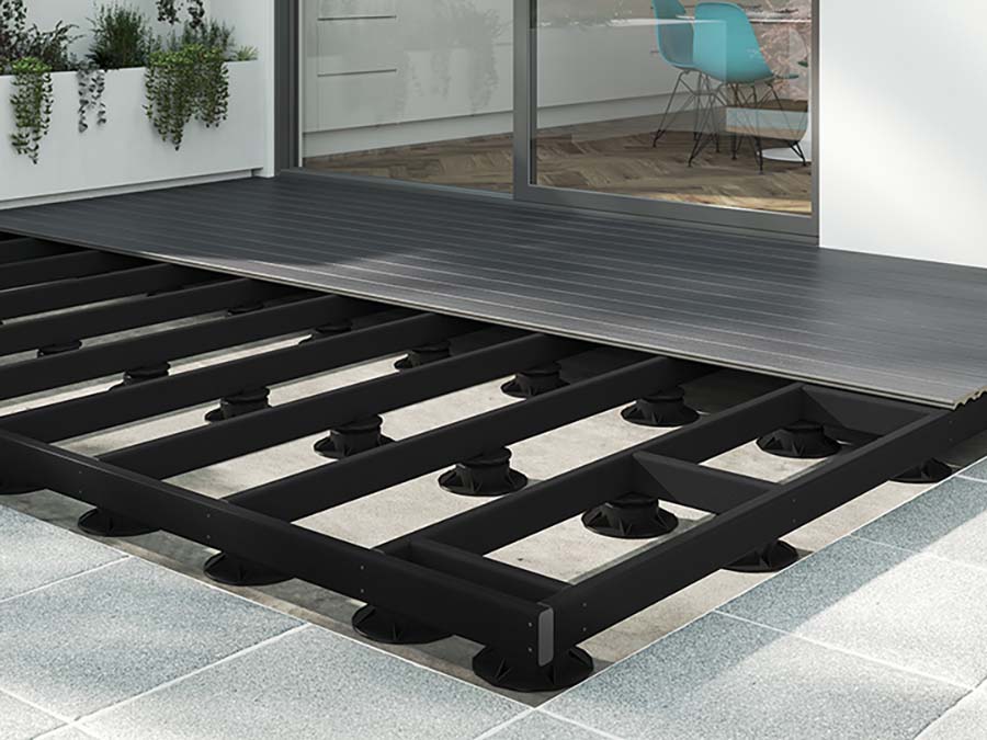image showing composite decking being installed